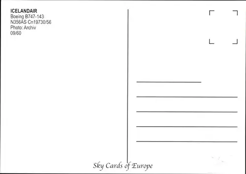 Ak Isländisches Passagierflugzeug, Icelandair, Boeing B747 143, N356AS
