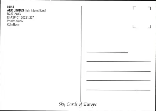 Ak Irisches Passagierflugzeug, Aer Lingus, Boeing B737 248C, EI ASF