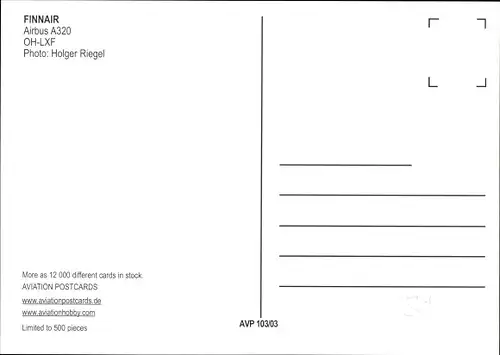 Ak Finnisches Passagierflugzeug, Finnair, Airbus A320, OH LXF