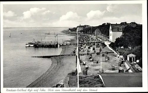 Ak Wyk auf Föhr Nordfriesland, Strand, Vogelschau