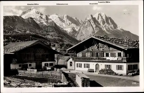 Ak Garmisch Partenkirchen in Oberbayern, Alte Bauernhäuser