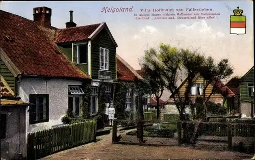 Ak Helgoland, Villa Hoffmann von Fallersleben, Wappen