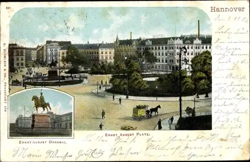 Ak Hannover in Niedersachsen, Ernst-August-Platz, Ernst-August-Denkmal