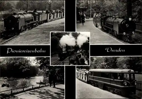 Ak Dresden, Großer Garten, Pioniereisenbahn