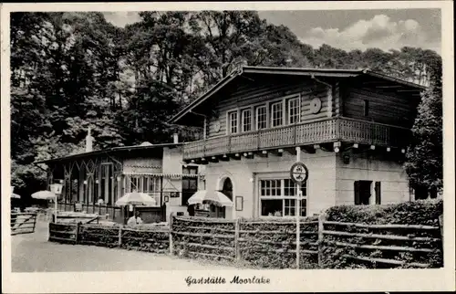 Ak Berlin Zehlendorf Wannsee, Blick auf die Gaststätte Moorlake, Inhaber Alfred Braumann