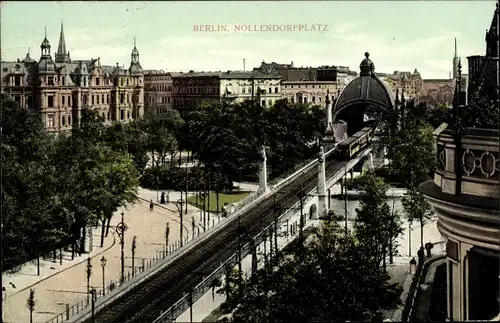 Ak Berlin Schöneberg, Nollendorfplatz, U Bahn, Häuser, Hochbahn