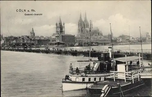 Ak Köln am Rhein, Stadtbild, Dampfer am Anleger