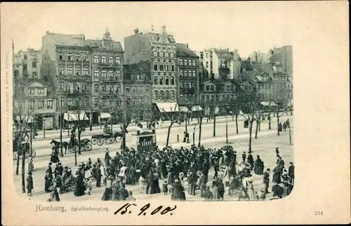 Ak Hamburg Mitte St. Pauli, Spielbudenplatz