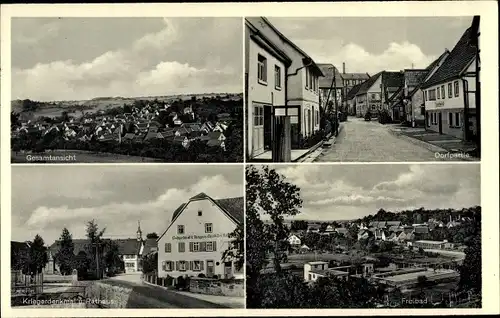 Ak Unterschefflenz Schefflenz in Baden, Panorama, Kriegerdenkmal, Rathaus, Freibad