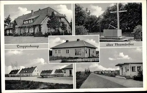 Ak Trappenkamp im Kreis Segeberg, Kriegerehrung, Ort, Gasthaus