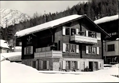 Ak Saas Fee Kanton Wallis, Chalet Waldrand