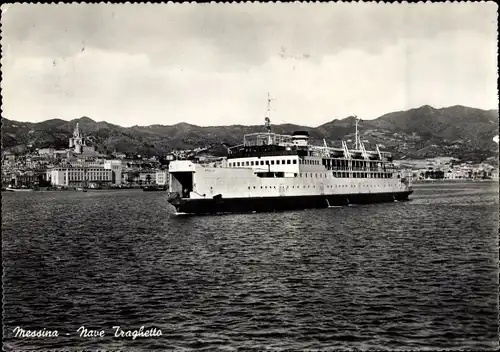 Ak Messina Sizilien, Nave Traghetto, Fährschiff