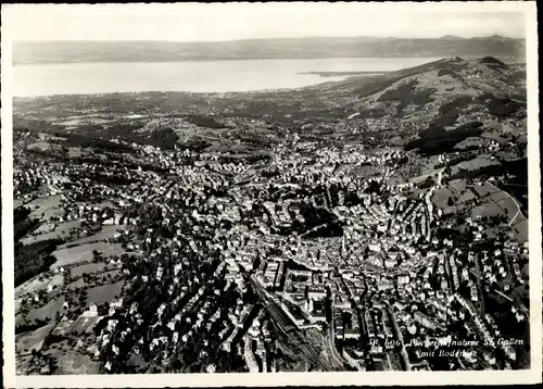 Ak Sankt Gallen Stadt Schweiz, Luftaufnahme, Bodensee