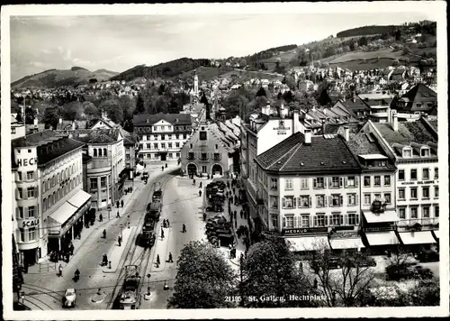 Ak Sankt Gallen Stadt Schweiz, Hechtplatz, Hecht Scala