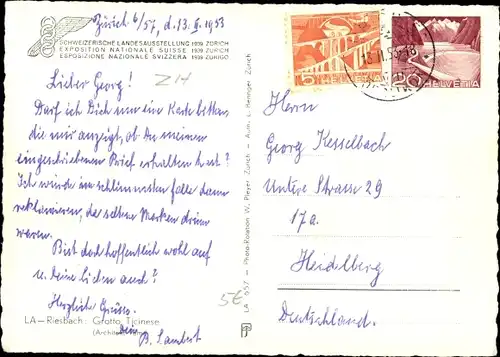 Ak Zürich Stadt Schweiz, Schweizerische Landesausstellung 1939, Wandgemälde
