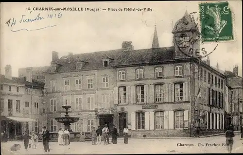 Ak Charme sur Moselle Vosges, Place de l'Hotel de Ville