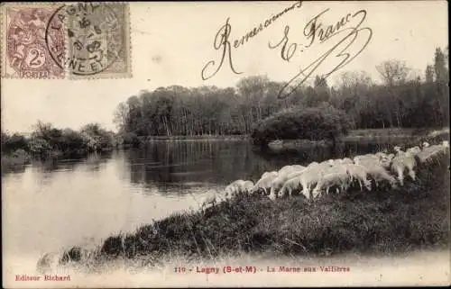 Ak Lagny Seine et Marne, La Marne aux Vallieres