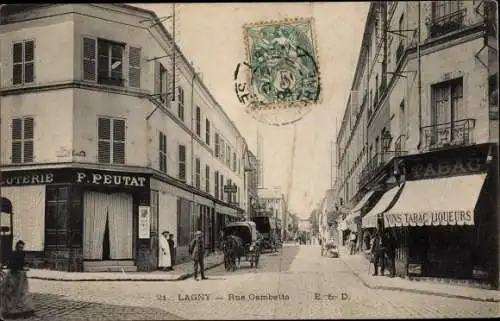 Ak Lagny Seine et Marne, Rue Gambetta, F. Peutat