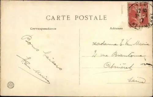 Ak Lagny Seine et Marne, Perspective des deux passerelles