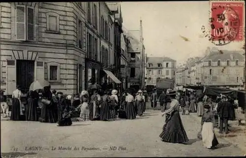 Ak Lagny Seine et Marne, Le Marche des Paysannes