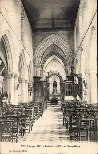 Ak Vailly sur Aisne, Interieur de l'Eglise Notre Dame