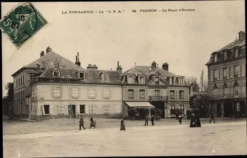 Ak Vernon Eure, La Place d'Evreux