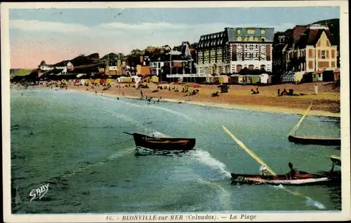 Ak Blonville sur Mer Calvados, La Plage