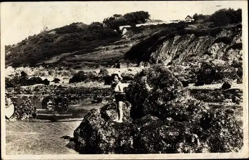 Ak Blonville sur Mer Calvados, Les Rochers