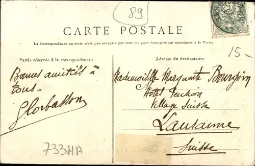 Ak Sergines Yonne, La Rue des Treilles