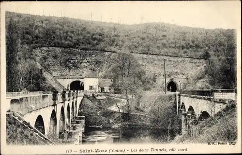 Ak Saint Moré Yonne, Les deux Tunnels