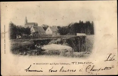 Ak Beaucourt Territoire de Belfort, L'Eglise Catholique