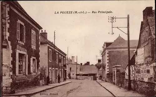 Ak La Poueze Maine-et-Loire, Rue Principale