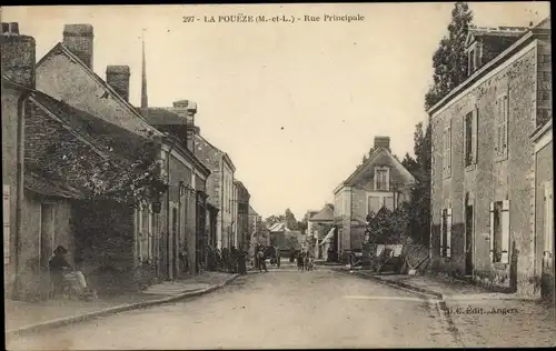 Ak La Poueze Maine-et-Loire, Rue Principale