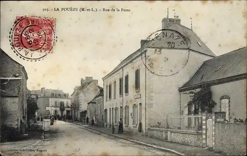 Ak La Poueze Maine-et-Loire, Rue de la Poste