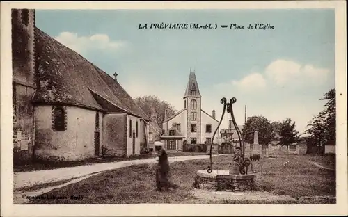 Ak La Prévière La Préviaire Maine et Loire, Place de l'Eglise