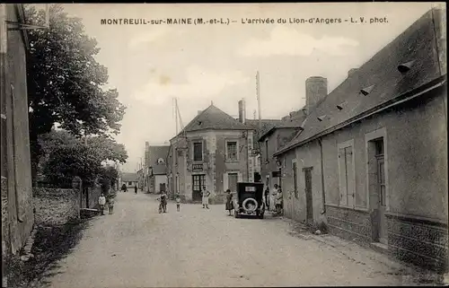 Ak Montreuil sur Maine Maine-et-Loire, L'arrivee du Lion d'Angers