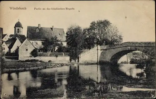 Ak Windsbach Mittelfranken, Fränkische Regnitz, Brücke