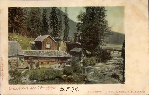 Ak Schliersee im Kreis Miesbach Oberbayern, Wurzhütte