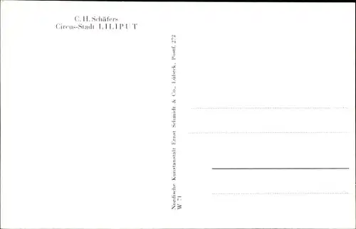 Ak C.H. Schäfers Zirkus Stadt Liliput, Kostüme, Gruppenfoto, Liliputaner