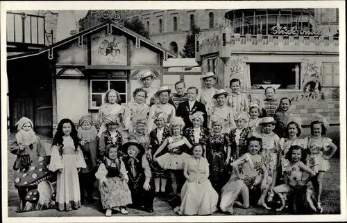 Ak C.H. Schäfers Zirkus Stadt Liliput, Kostüme, Gruppenfoto, Liliputaner, Kostüme