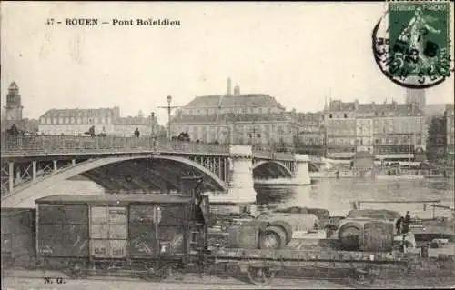 Ak Rouen Seine Maritime, Pont Boieldieu