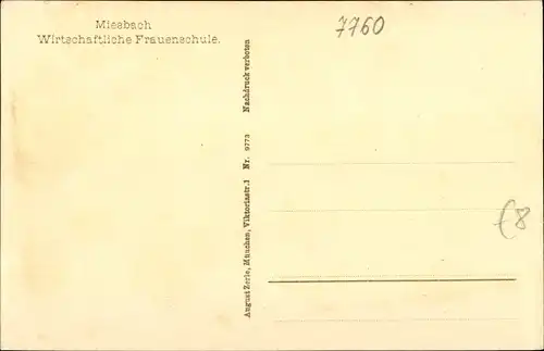 Ak Miesbach in der Region Oberland Oberbayern, Wirtschaftliche Frauenschule