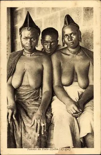Ak Femmes du Fouta Djallon, afrikanische Frauen, Busen, Junge, Portrait
