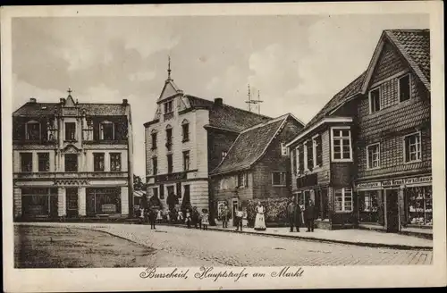 Ak Burscheid in Nordrhein Westfalen, Hauptstraße am Markt, Kolonialwaren Paula Kraus