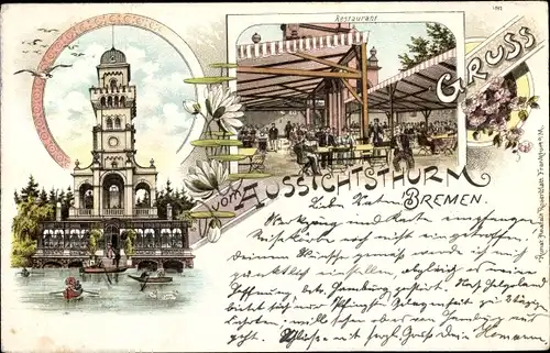 Litho Hansestadt Bremen, Aussichtsturm, Restaurant