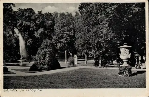 Ak Neustrelitz in Mecklenburg, Partie im Schlossgarten