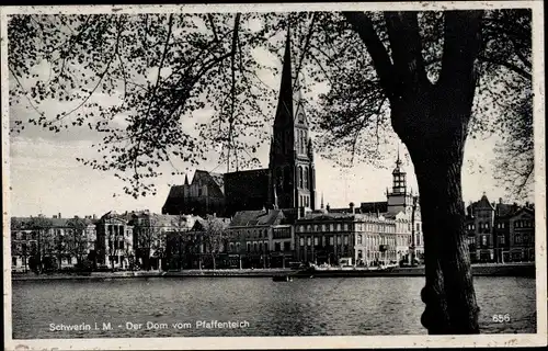 Ak Schwerin in Mecklenburg, Dom v. Pfaffenteich