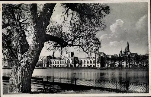 Ak Schwerin in Mecklenburg, Blick vom Pfaffenteich