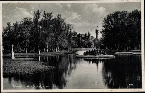 Ak Schwerin in Mecklenburg, Schlossgarten