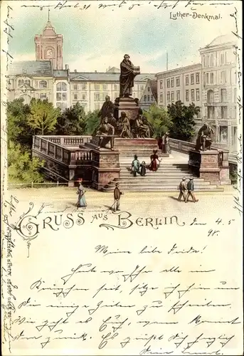 Litho Berlin, Marienkirche, Das Lutherdenkmal